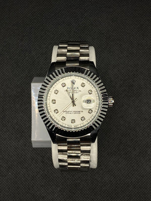 RLX OYSTER PERPETUAL TWO TONE WITH SILVER DIAL WITH DATE