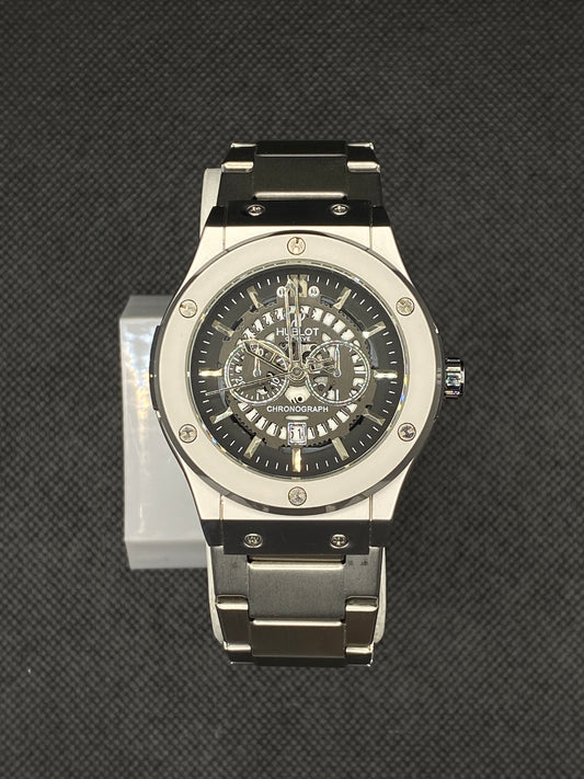 HB SPIDER DIAL CHRONOGRAPH WITH DATE IN TITANIUM SILVER CHAIN