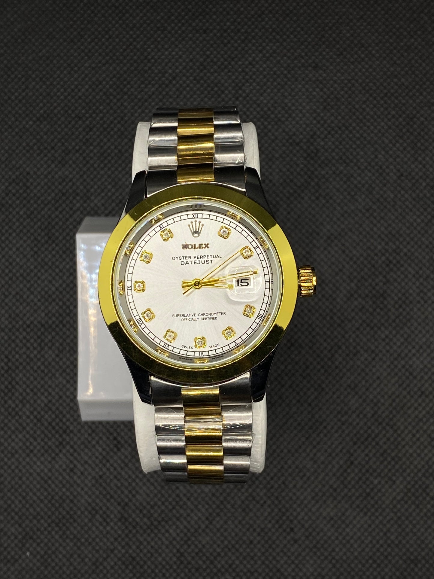 RLX WHITE DIAL SEMI AUTO STAINLESS STEEL STRAP WITH DATE