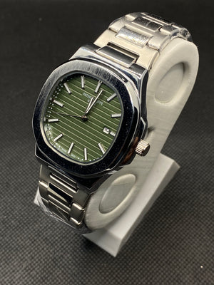 PP GENEVE IN GREEN DIAL WITH DATE STAINLESS STEEL STRAP