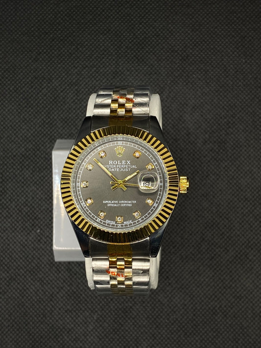 RLX SEMI AUTOMATIC BLACK DIAL WITH DATE IN TWO-TONE JUBILEE BRACELET