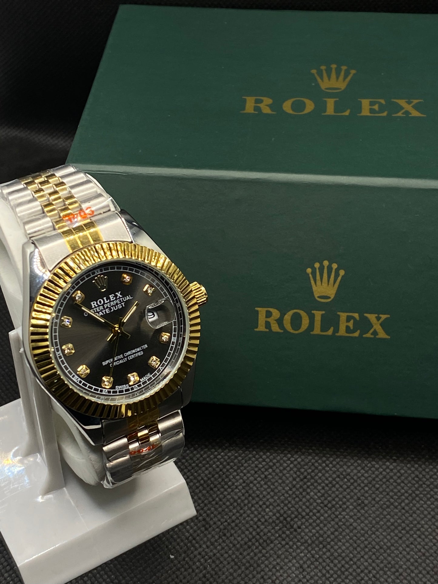 RLX SEMI AUTOMATIC BLACK DIAL WITH DATE IN TWO-TONE JUBILEE BRACELET