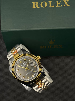 RLX SEMI AUTOMATIC BLACK DIAL WITH DATE IN TWO-TONE JUBILEE BRACELET